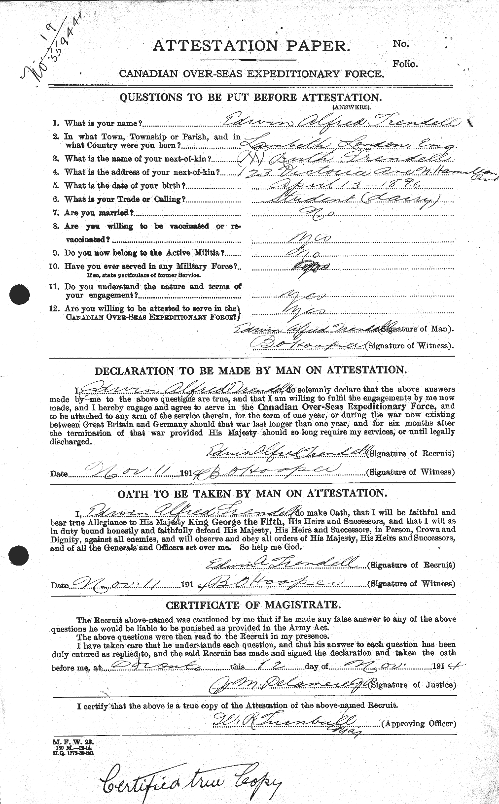 Personnel Records of the First World War - CEF 638436a