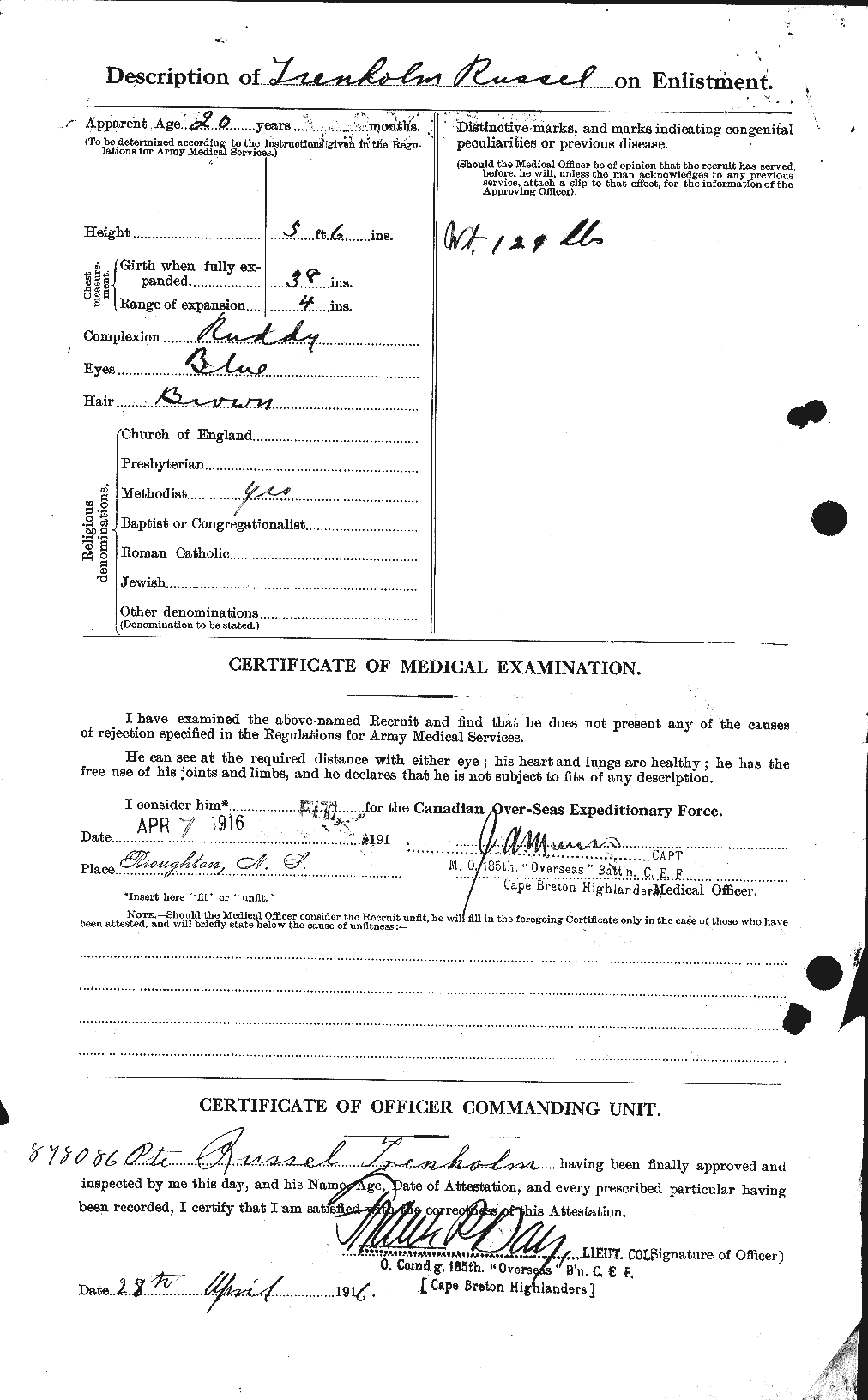 Personnel Records of the First World War - CEF 638468b