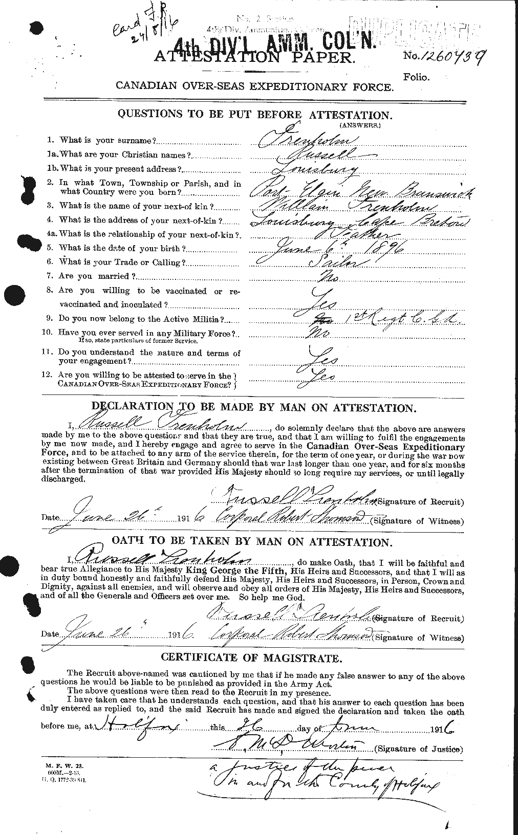 Personnel Records of the First World War - CEF 638469a