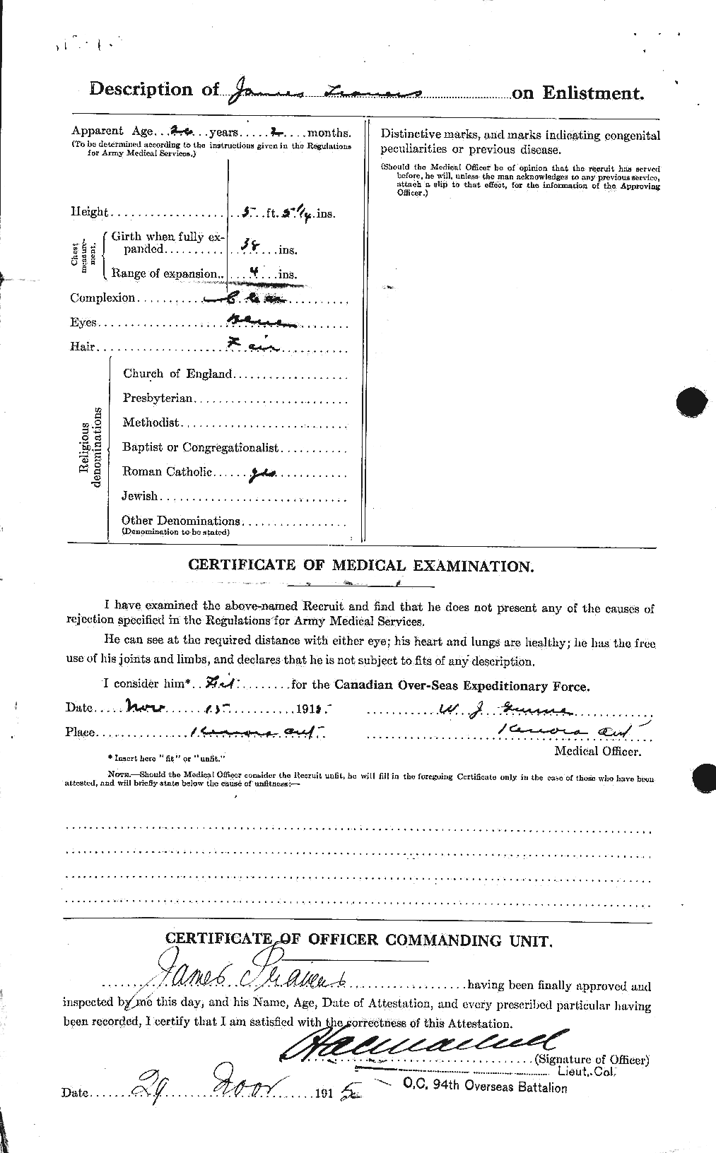 Dossiers du Personnel de la Première Guerre mondiale - CEC 638708b