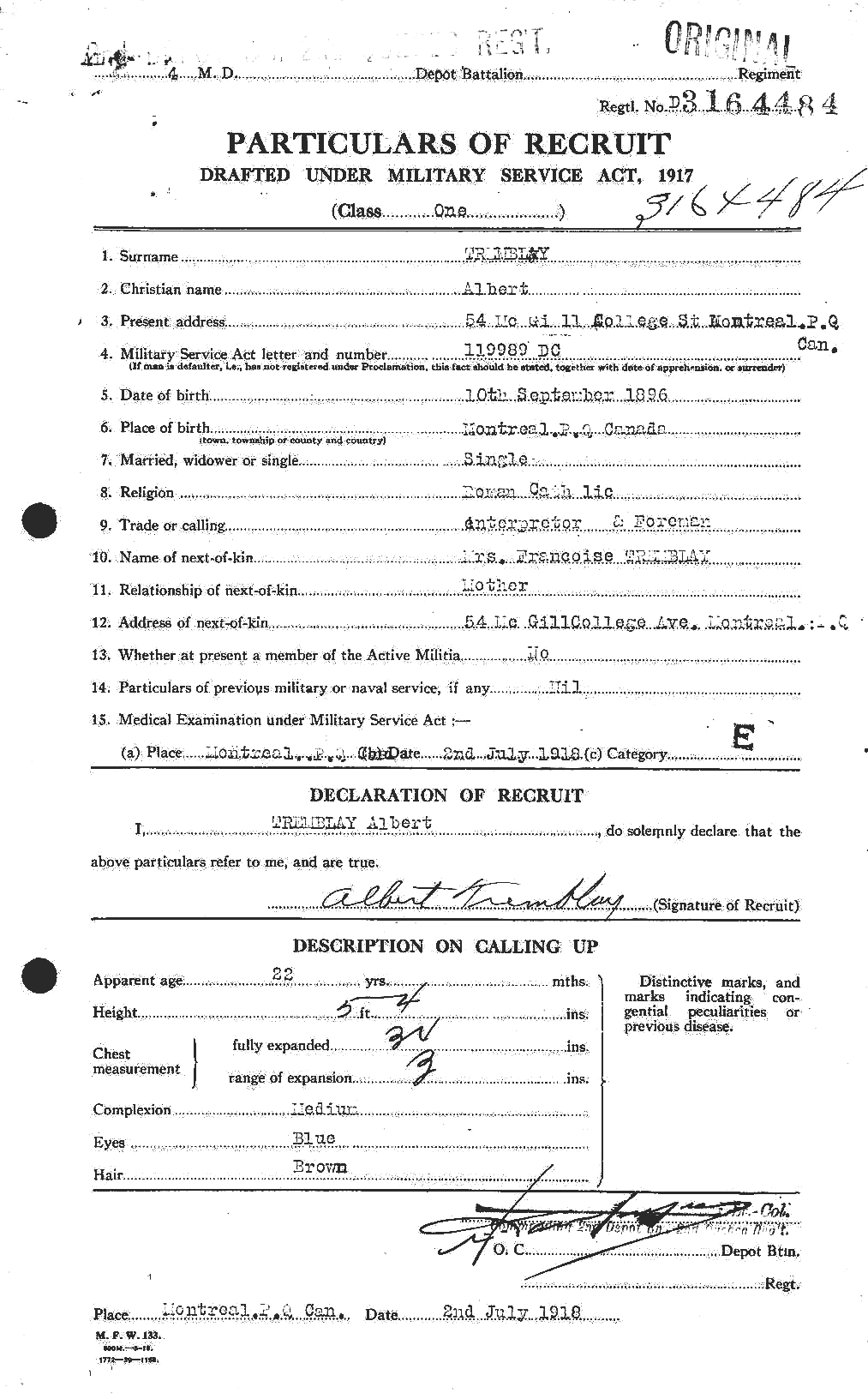 Personnel Records of the First World War - CEF 638902a