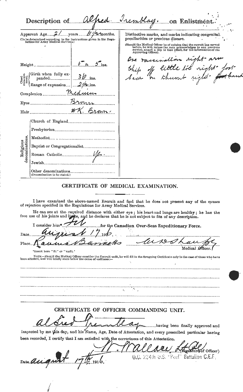 Personnel Records of the First World War - CEF 638913b