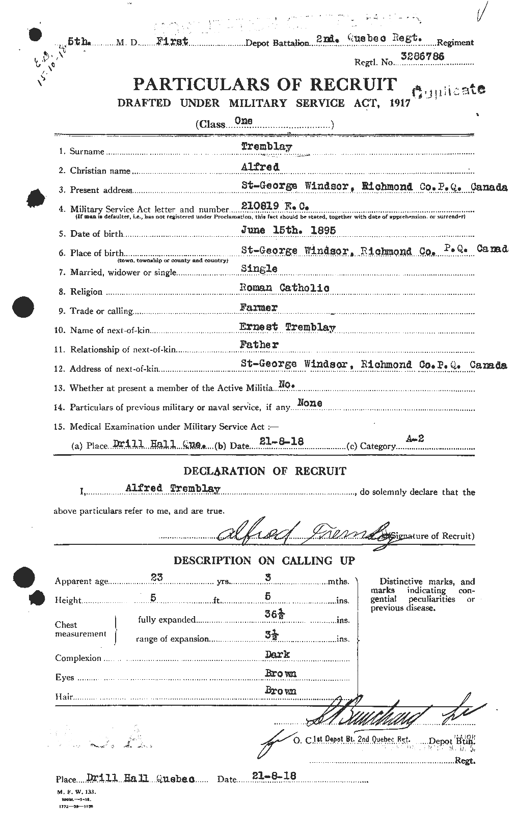 Personnel Records of the First World War - CEF 638920a