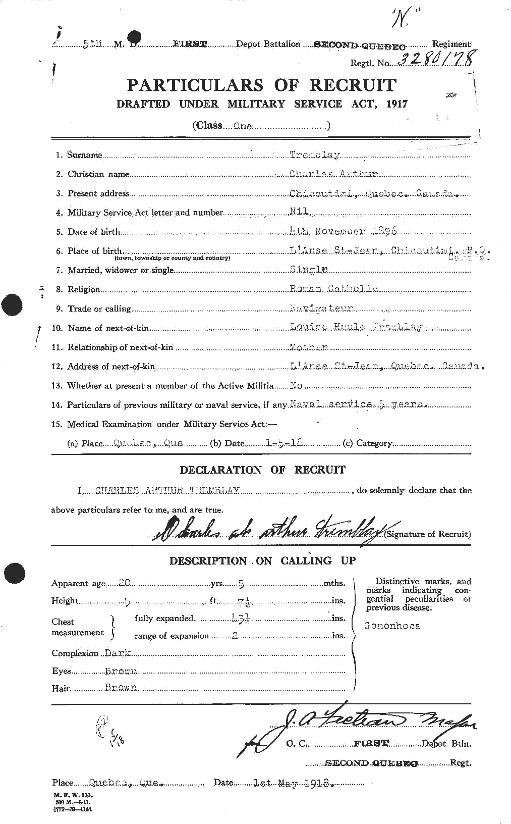 Personnel Records of the First World War - CEF 638984a