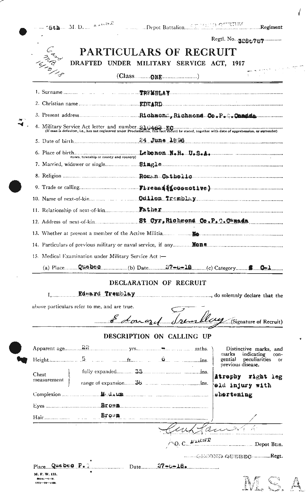 Personnel Records of the First World War - CEF 639009a