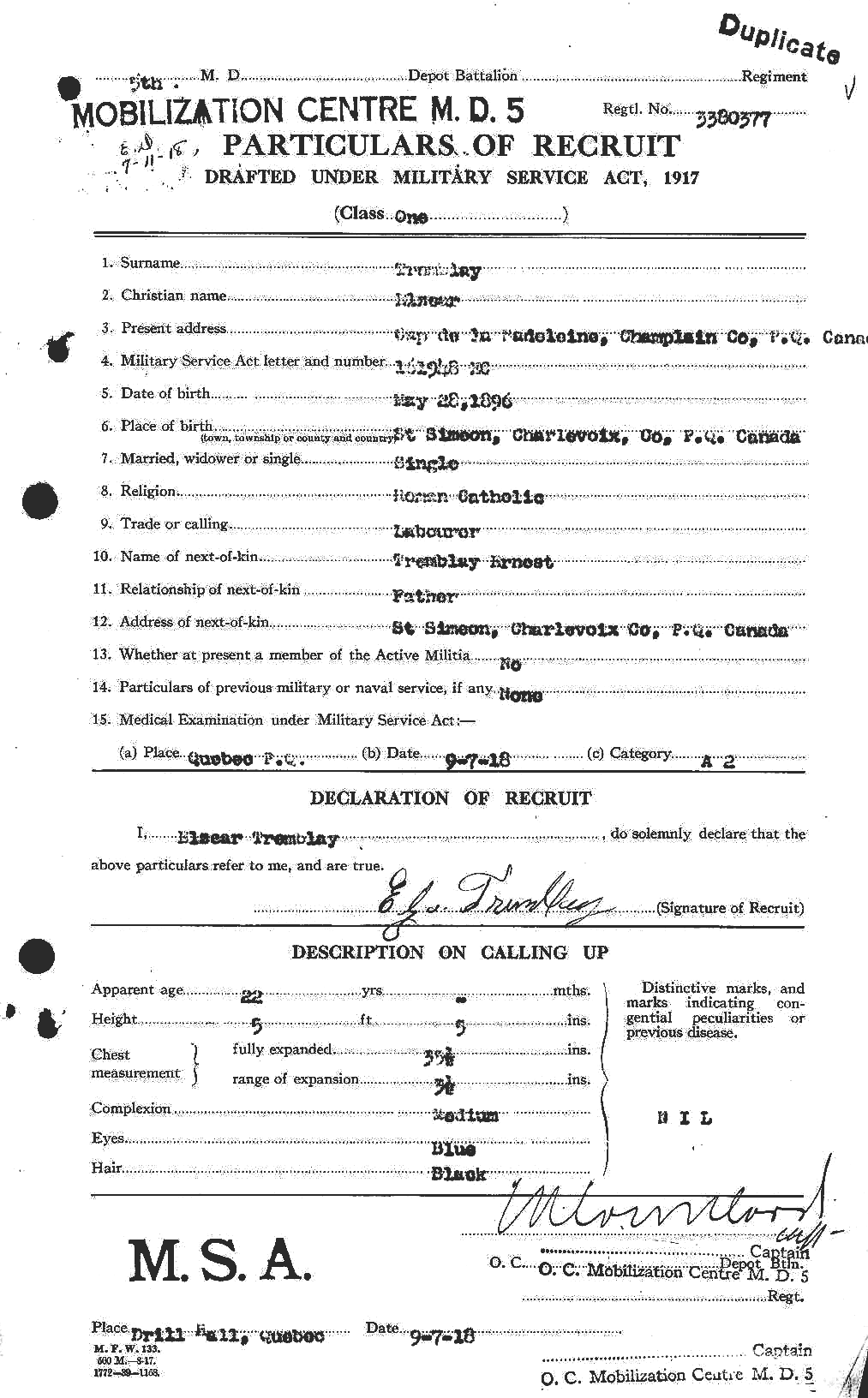 Personnel Records of the First World War - CEF 639016a