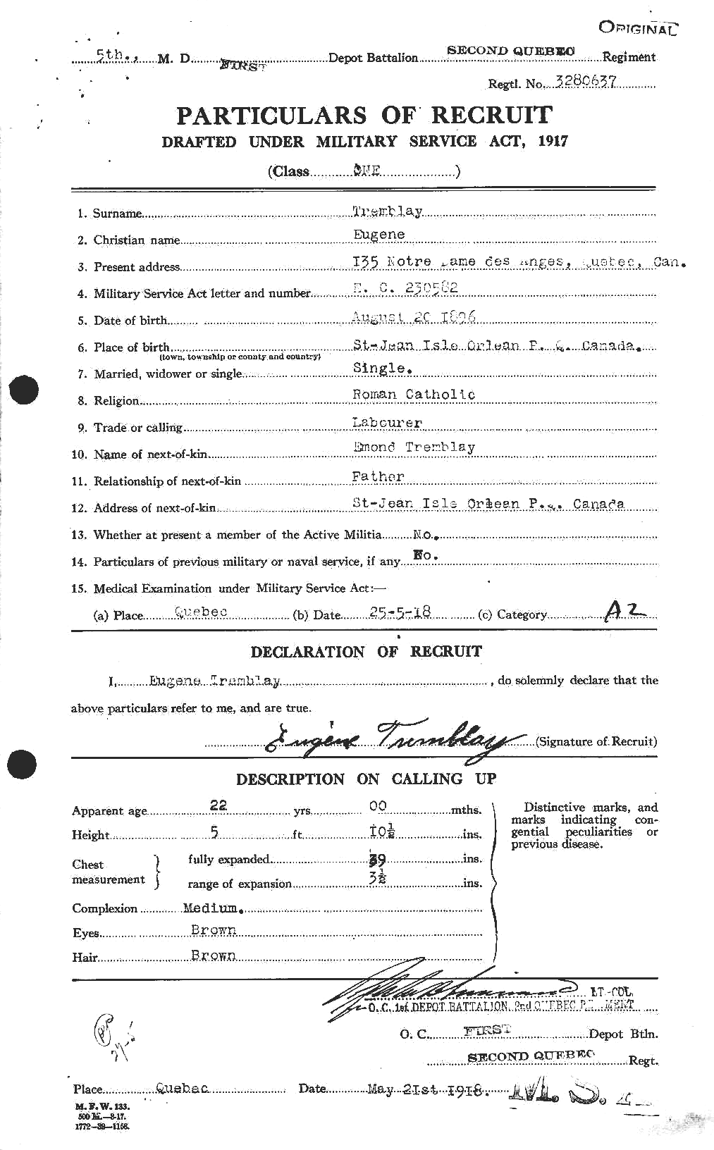 Personnel Records of the First World War - CEF 639036a
