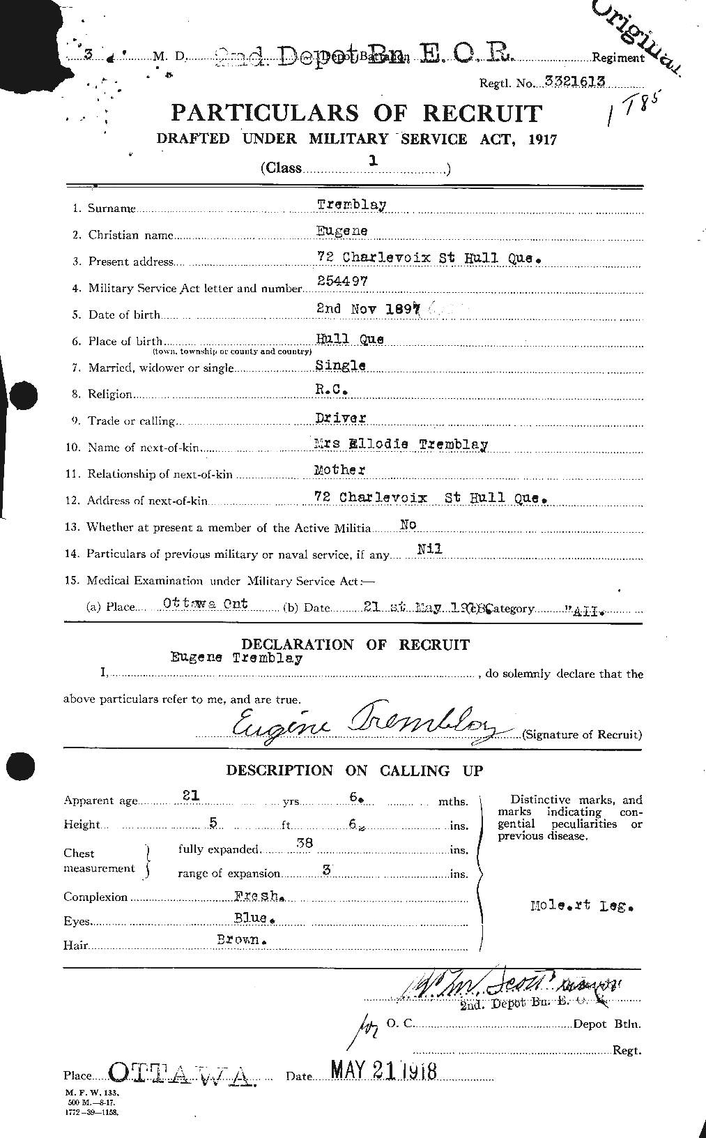 Personnel Records of the First World War - CEF 639038a