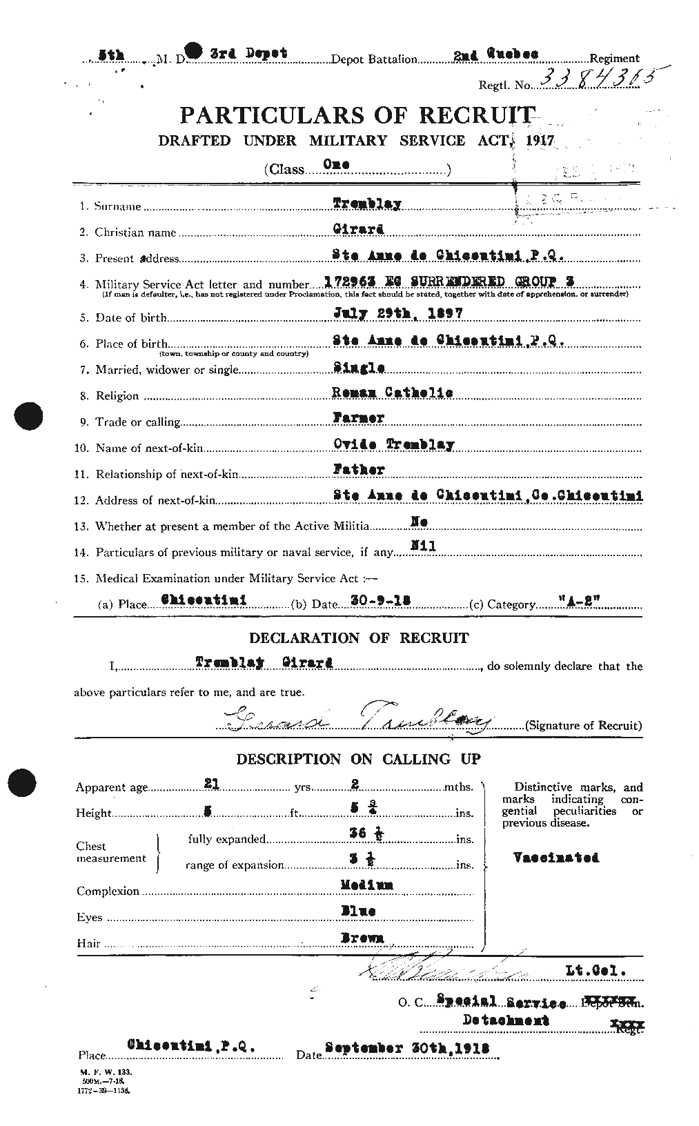 Personnel Records of the First World War - CEF 639070a