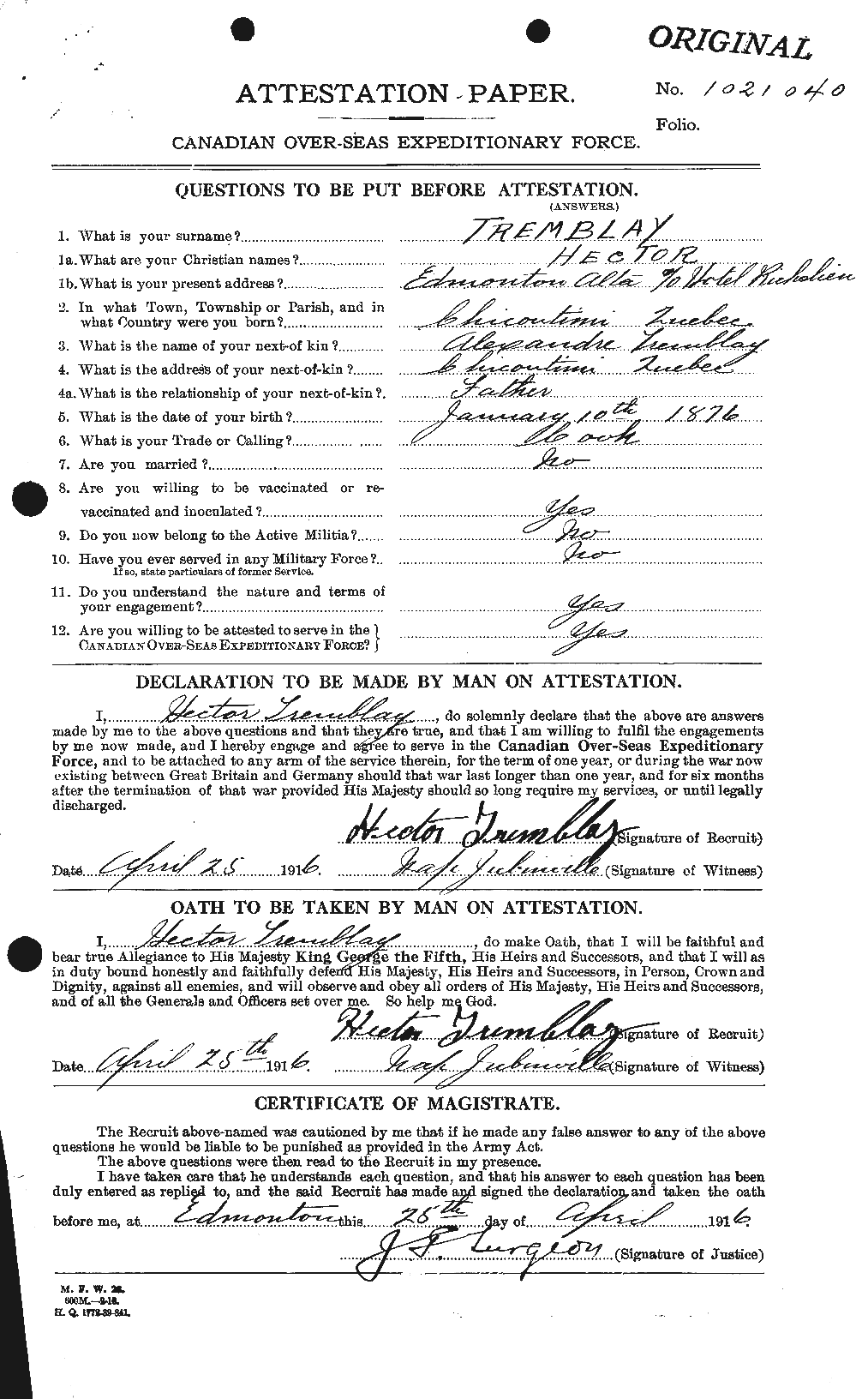 Personnel Records of the First World War - CEF 639077a