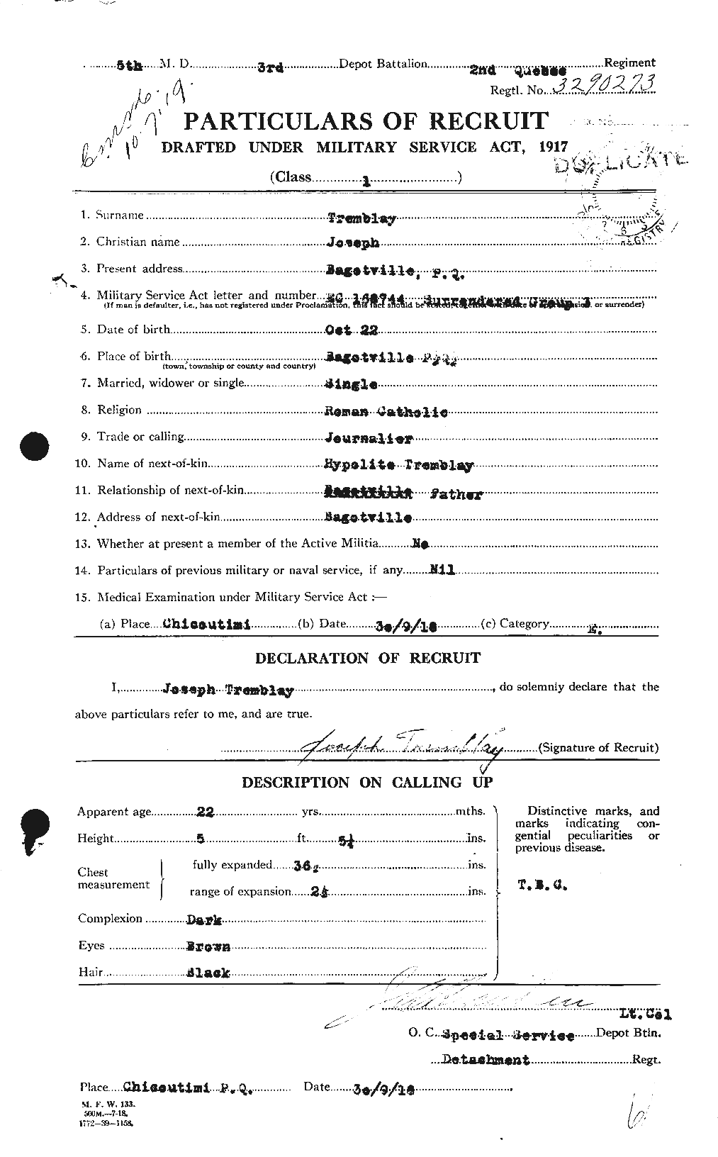 Personnel Records of the First World War - CEF 639106a