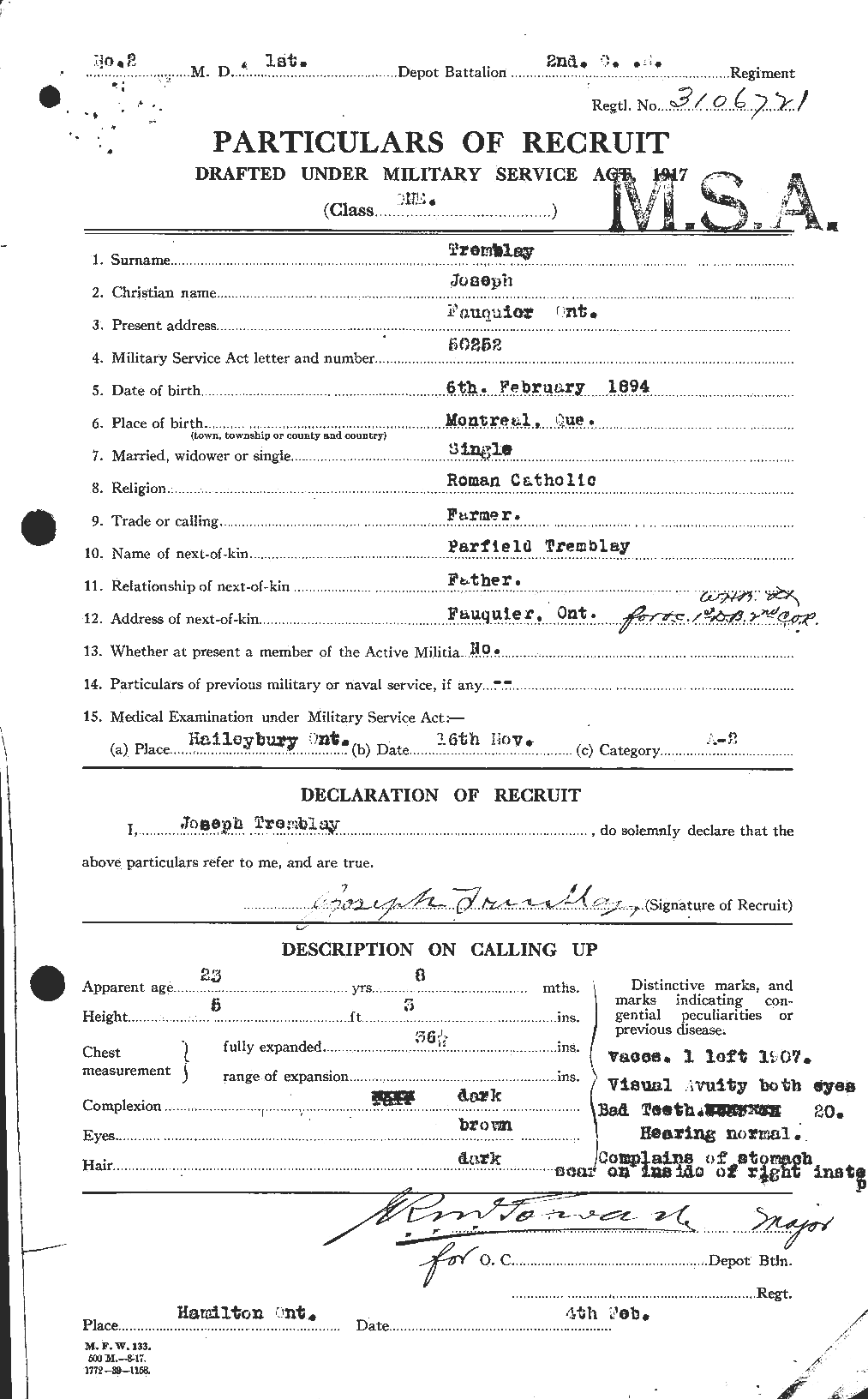 Personnel Records of the First World War - CEF 639117a