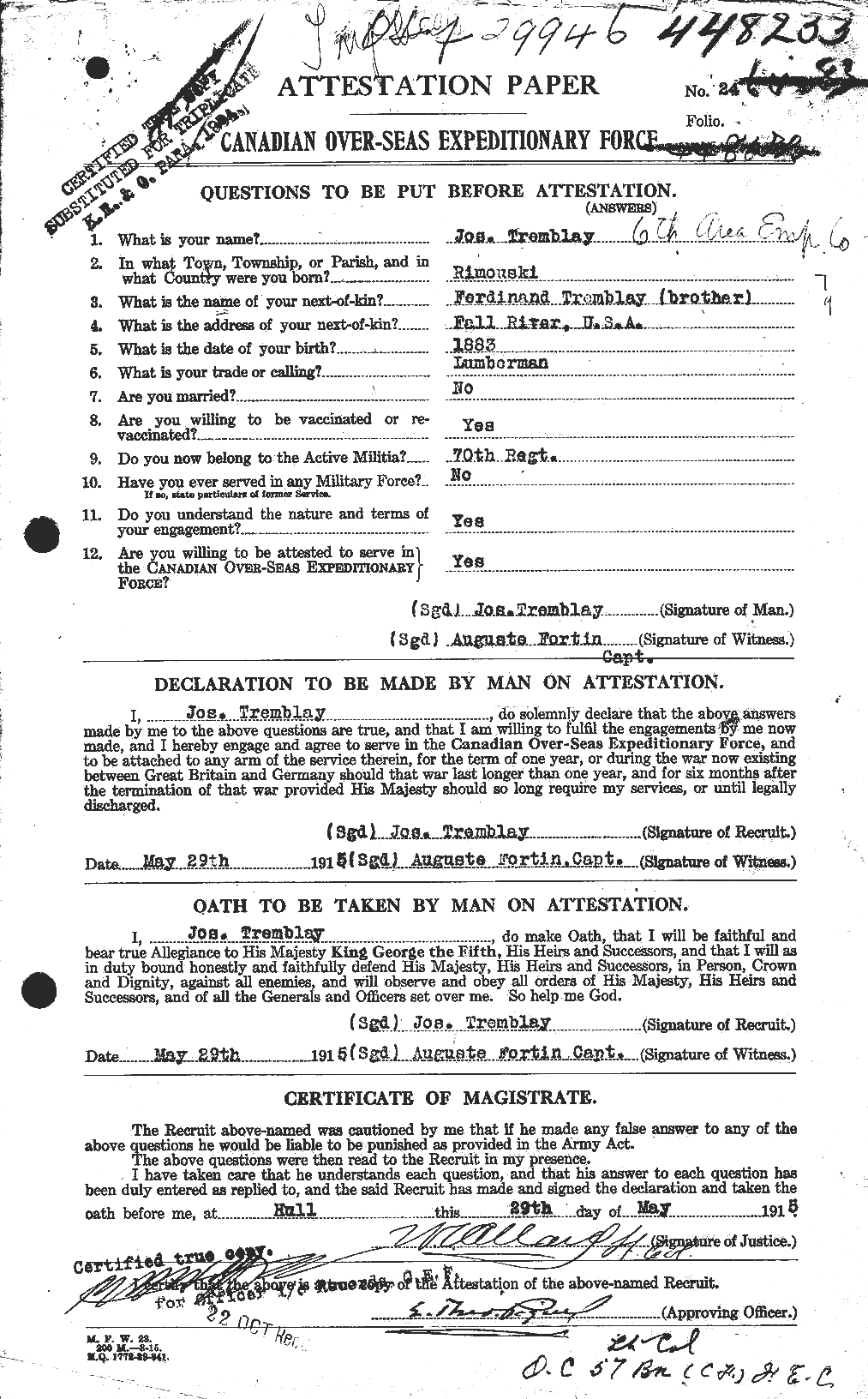 Personnel Records of the First World War - CEF 639119a