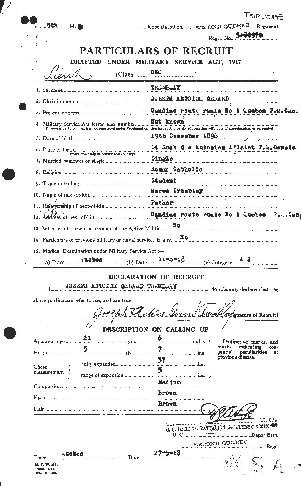 Personnel Records of the First World War - CEF 639140a