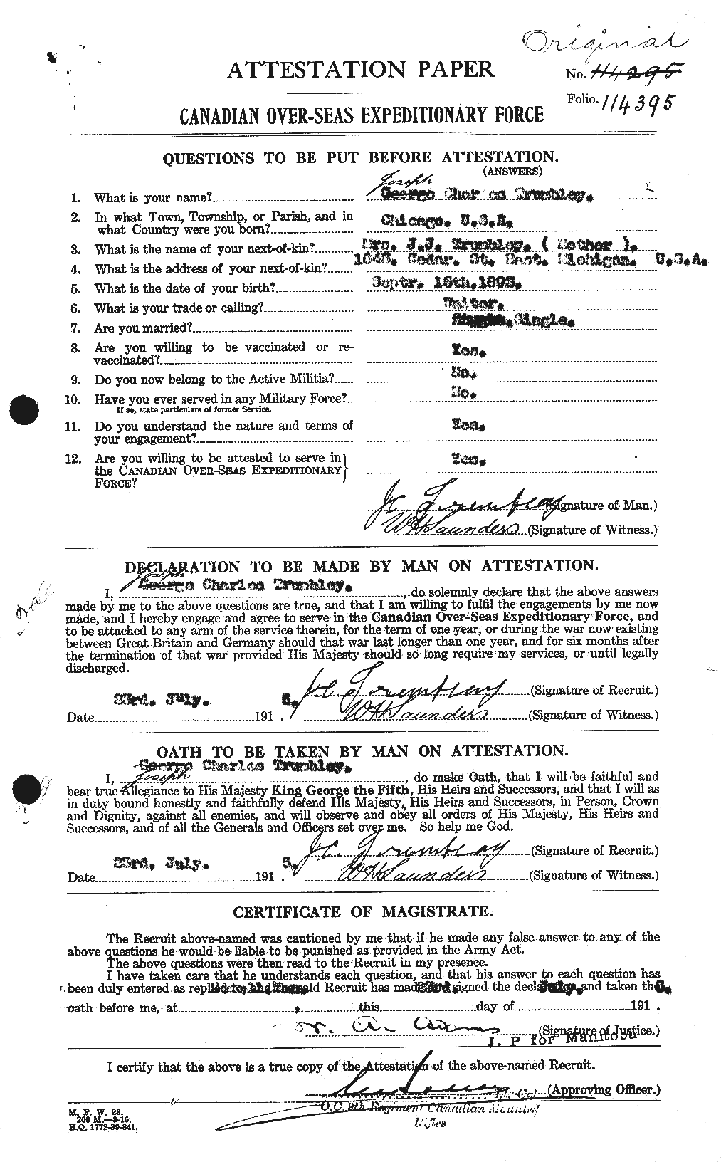 Personnel Records of the First World War - CEF 639145a