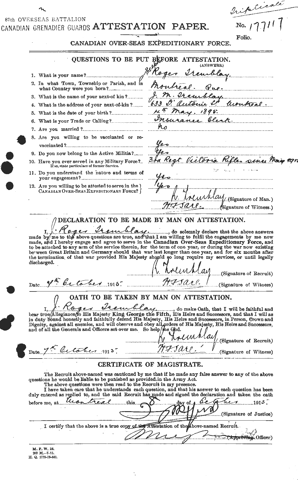Personnel Records of the First World War - CEF 639168a