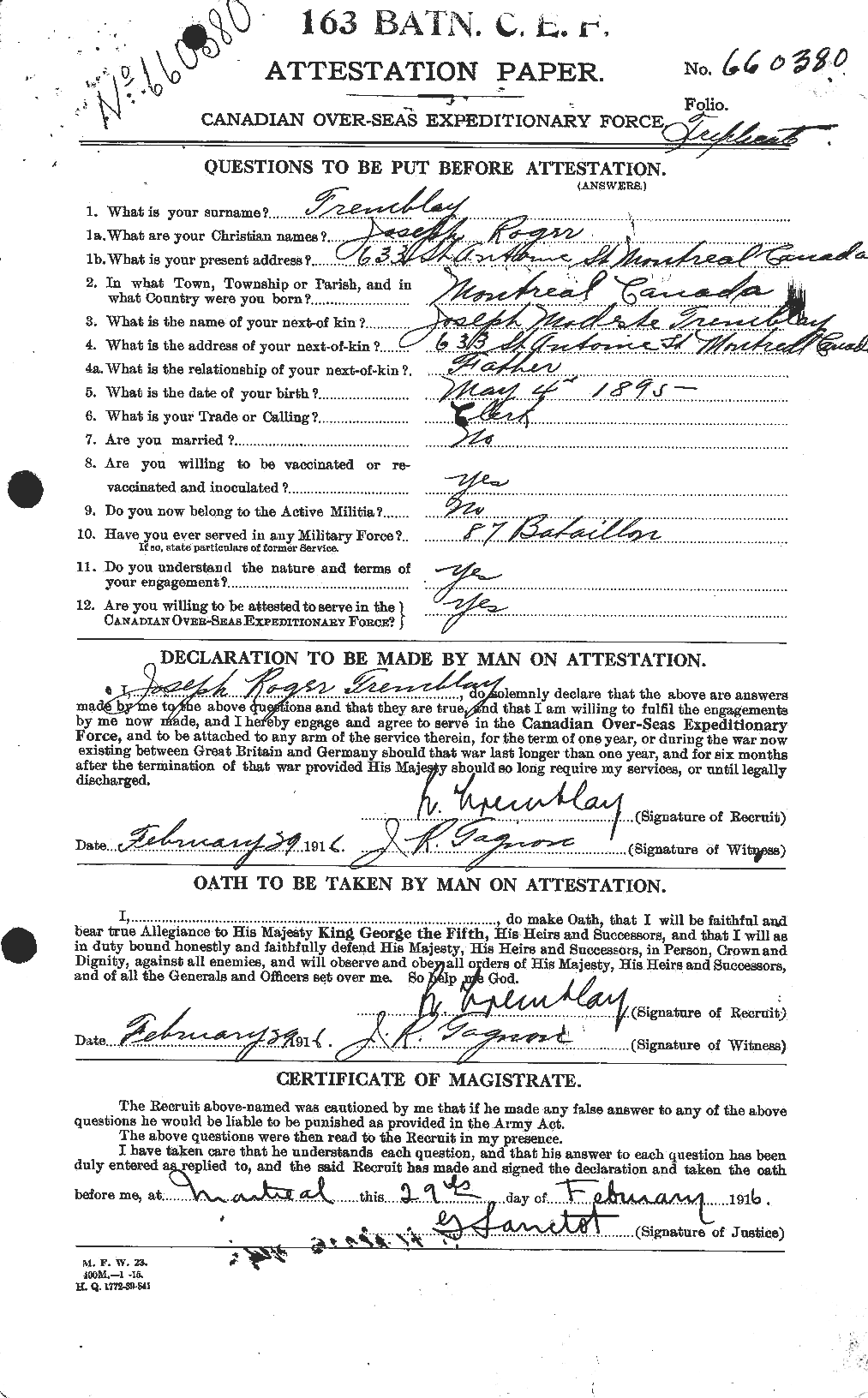 Personnel Records of the First World War - CEF 639169a