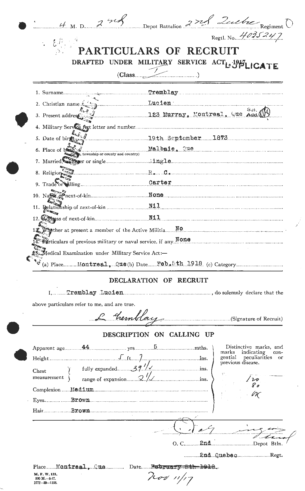 Personnel Records of the First World War - CEF 639195a