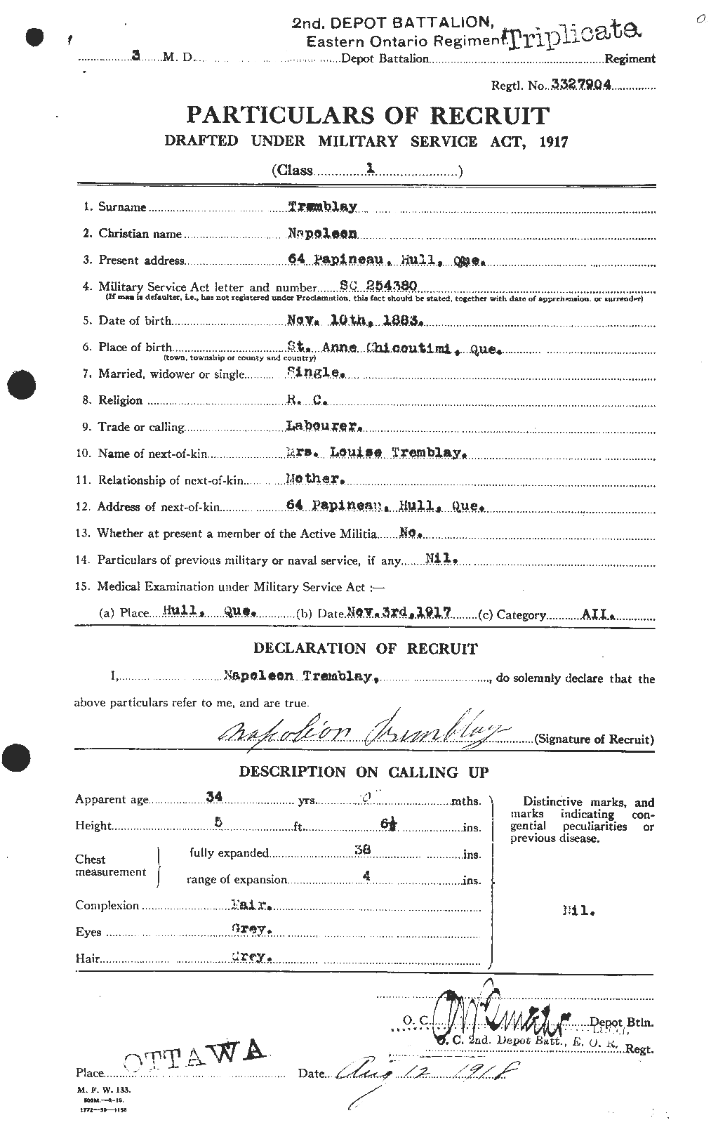 Personnel Records of the First World War - CEF 639205a