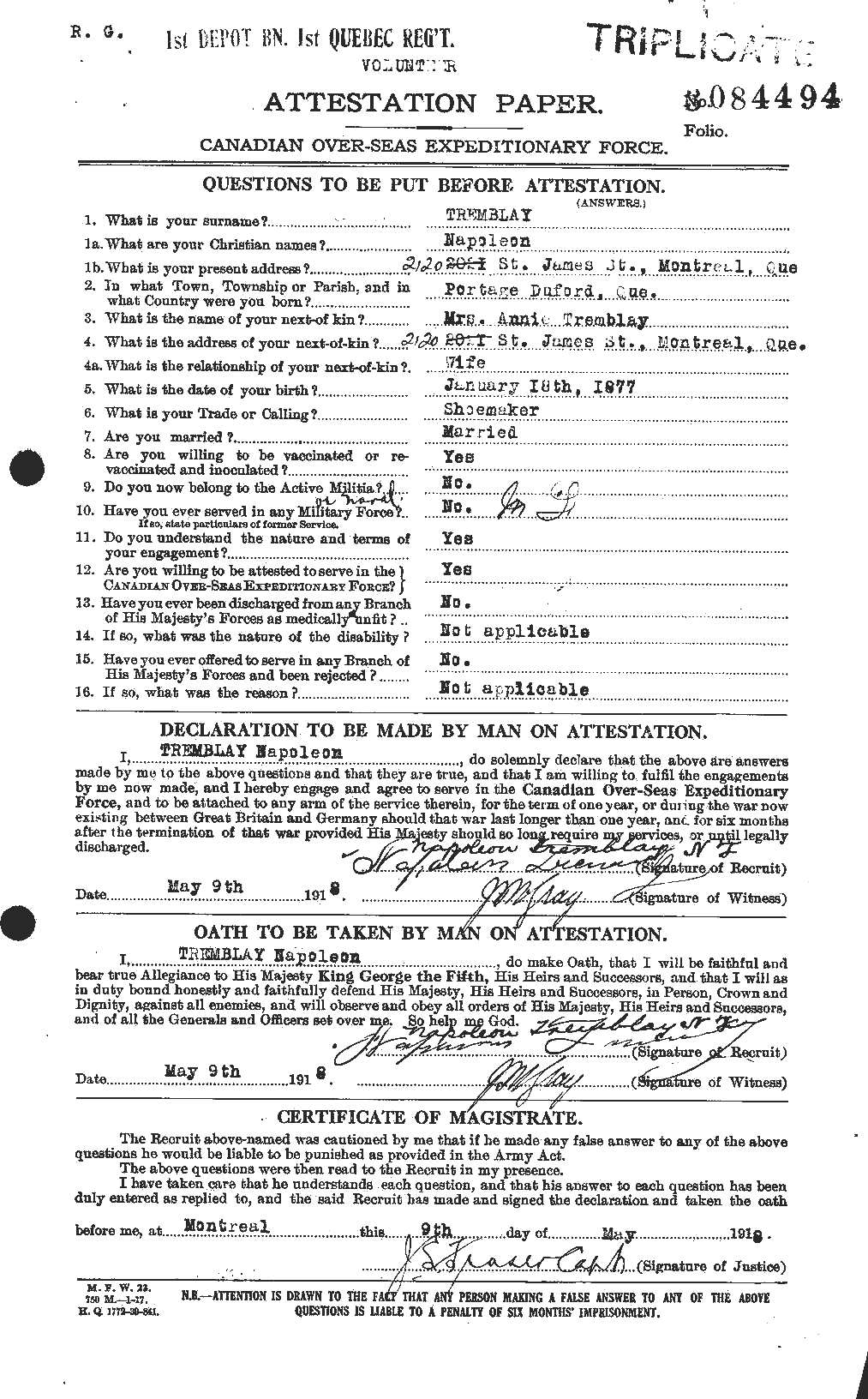 Personnel Records of the First World War - CEF 639209a