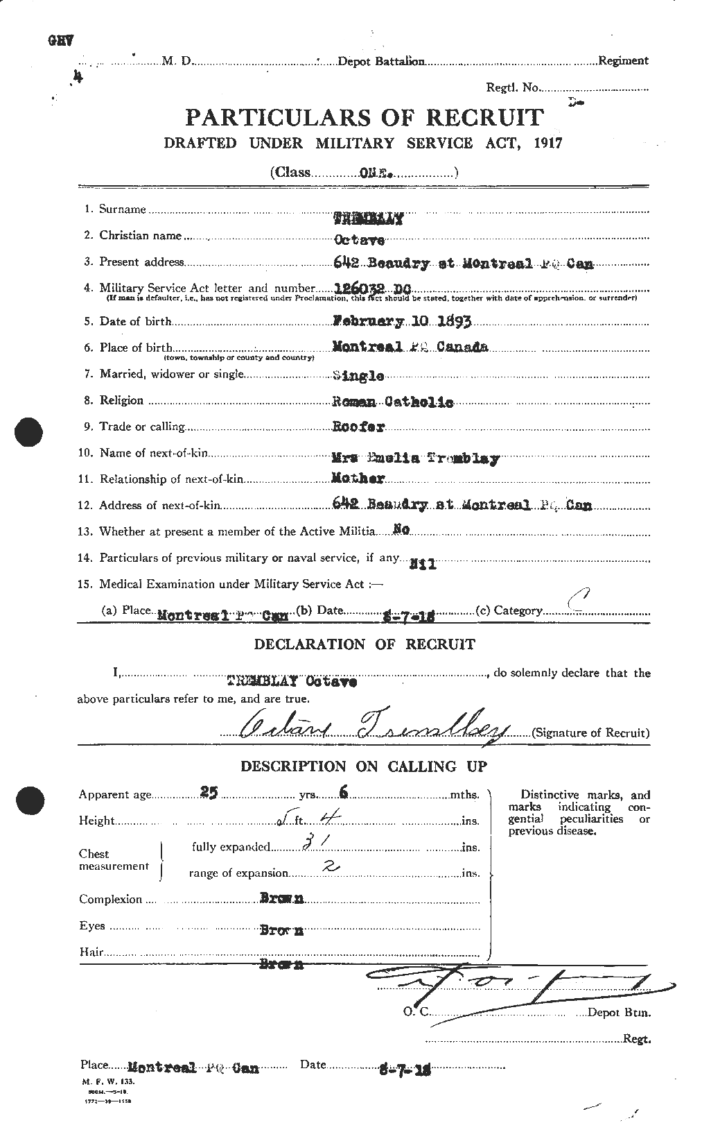 Personnel Records of the First World War - CEF 639212a