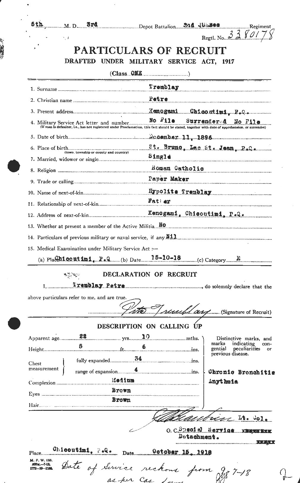 Personnel Records of the First World War - CEF 639230a