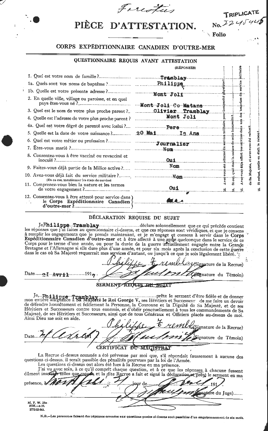 Personnel Records of the First World War - CEF 639237a