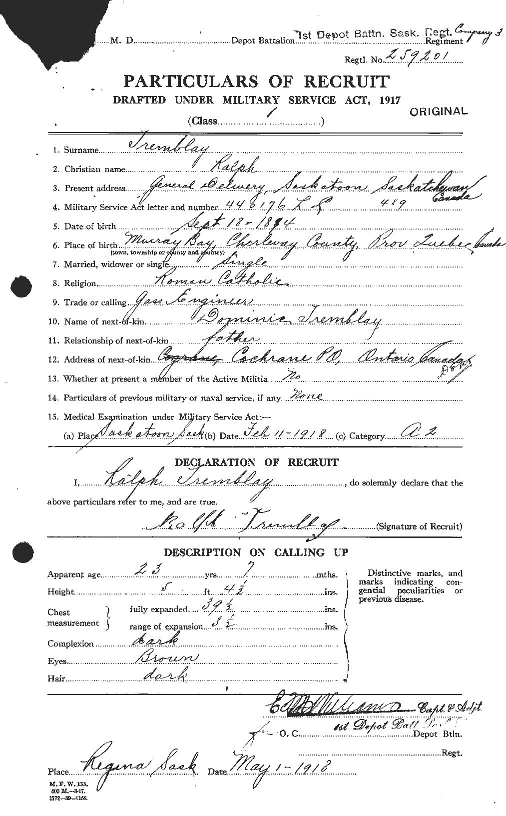 Personnel Records of the First World War - CEF 639244a