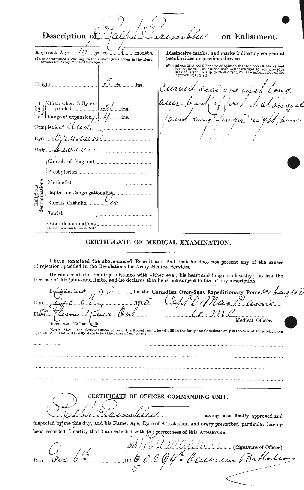 Personnel Records of the First World War - CEF 639246b