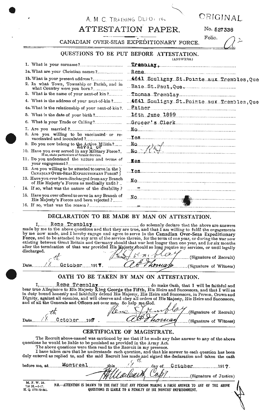 Personnel Records of the First World War - CEF 639250a