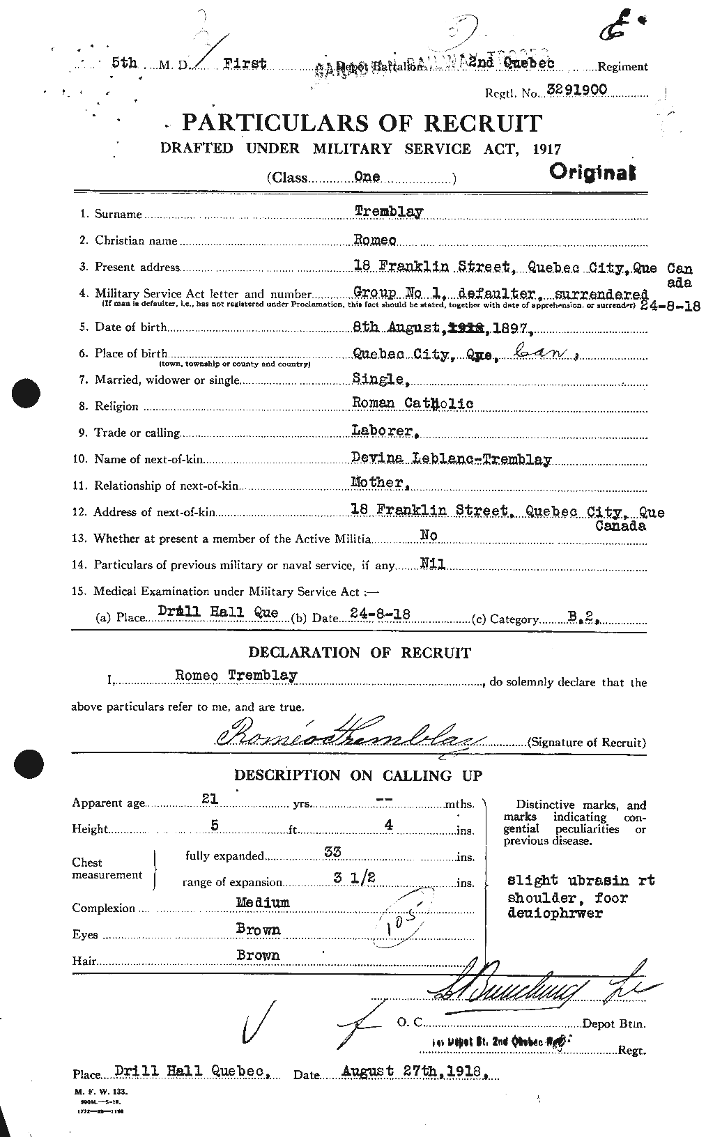 Personnel Records of the First World War - CEF 639255a