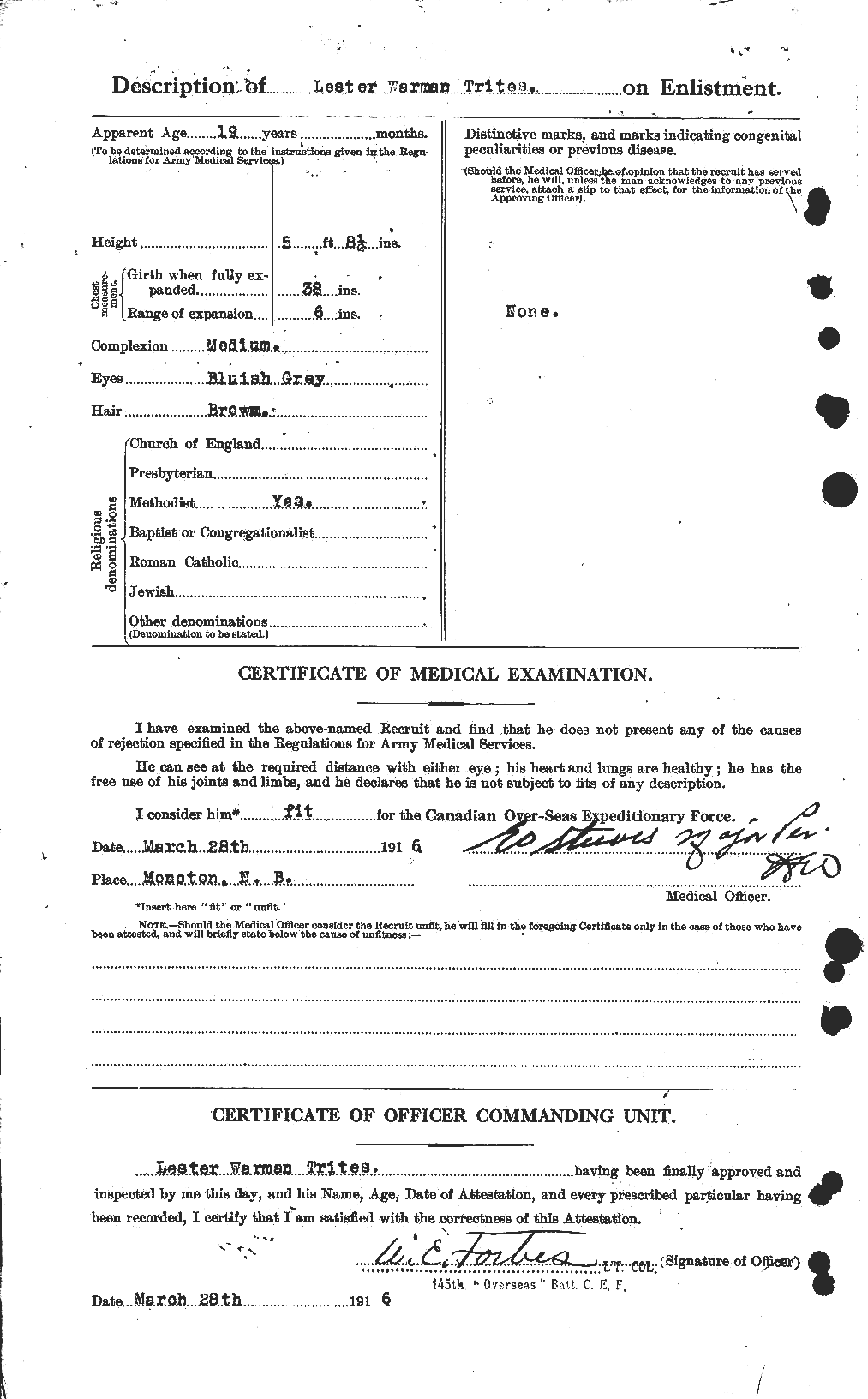 Personnel Records of the First World War - CEF 640155b