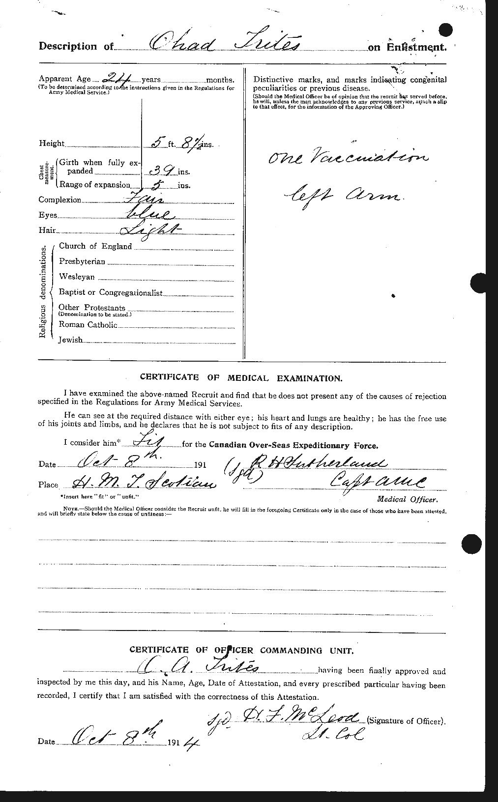 Personnel Records of the First World War - CEF 640158b