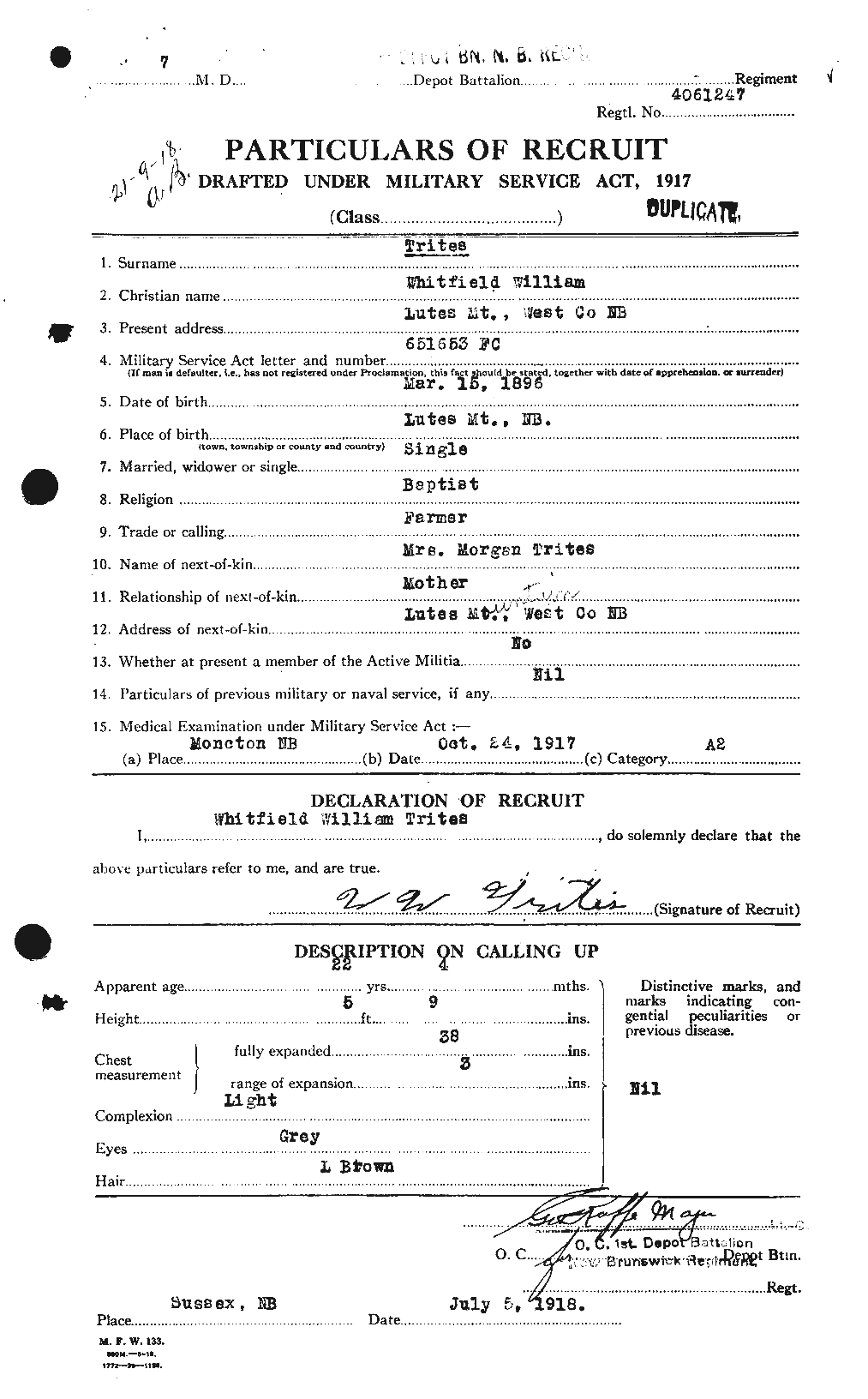 Personnel Records of the First World War - CEF 640162a