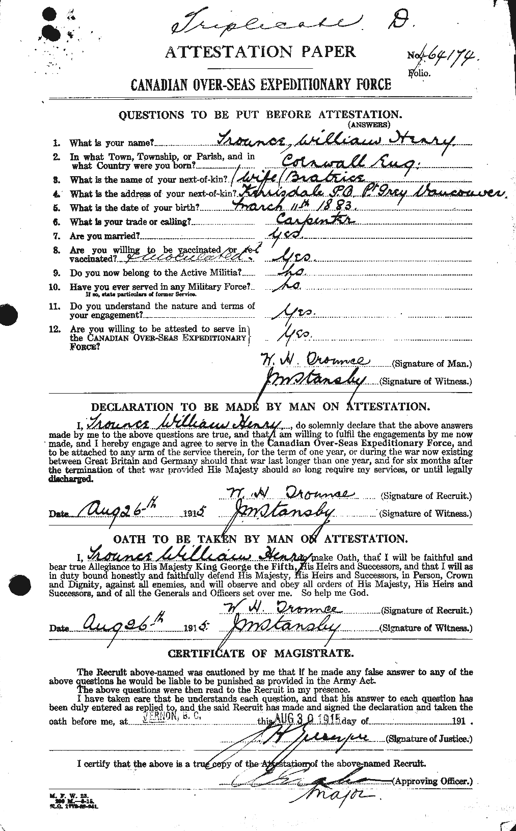 Personnel Records of the First World War - CEF 640455a