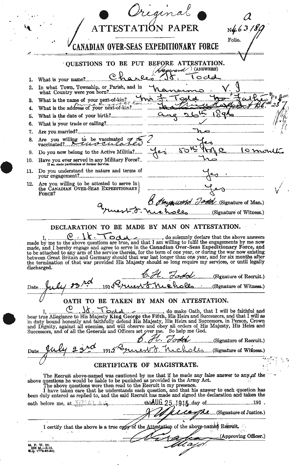 Personnel Records of the First World War - CEF 640679a
