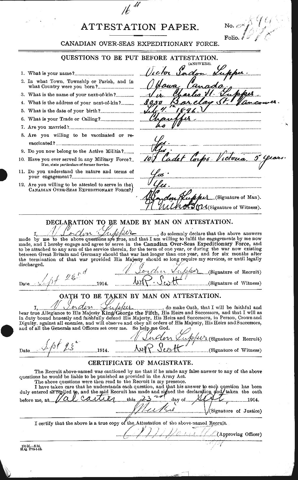 Personnel Records of the First World War - CEF 641394a