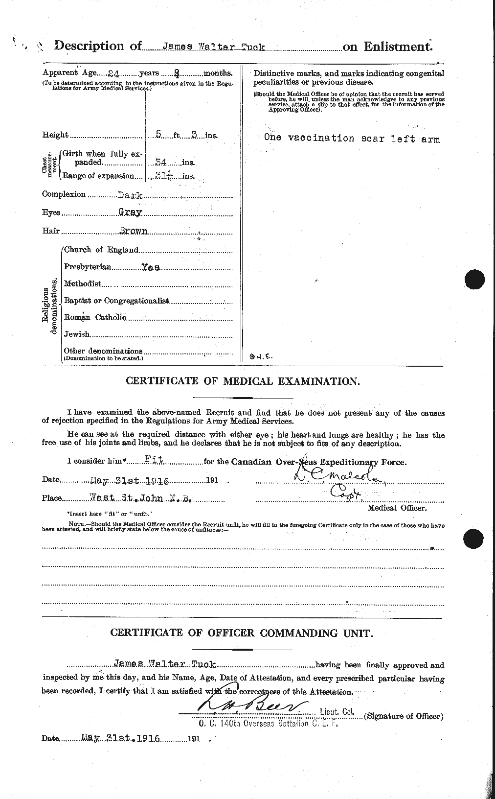 Dossiers du Personnel de la Première Guerre mondiale - CEC 641776b