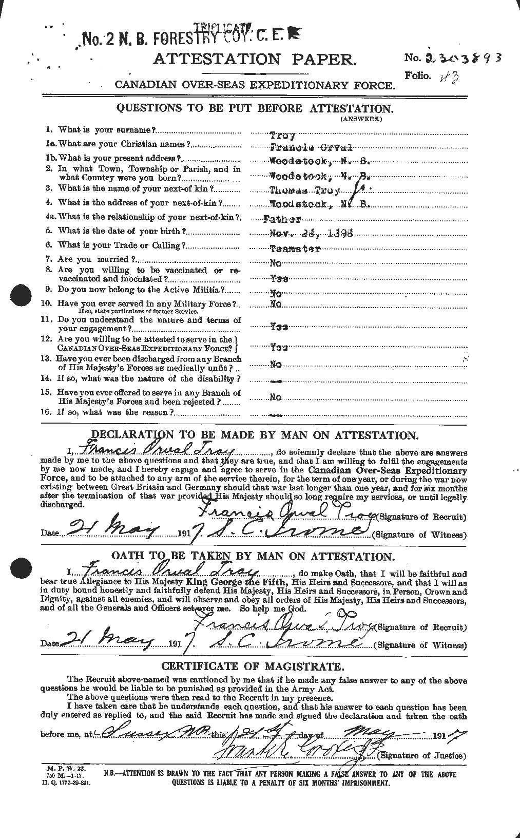 Personnel Records of the First World War - CEF 641851a