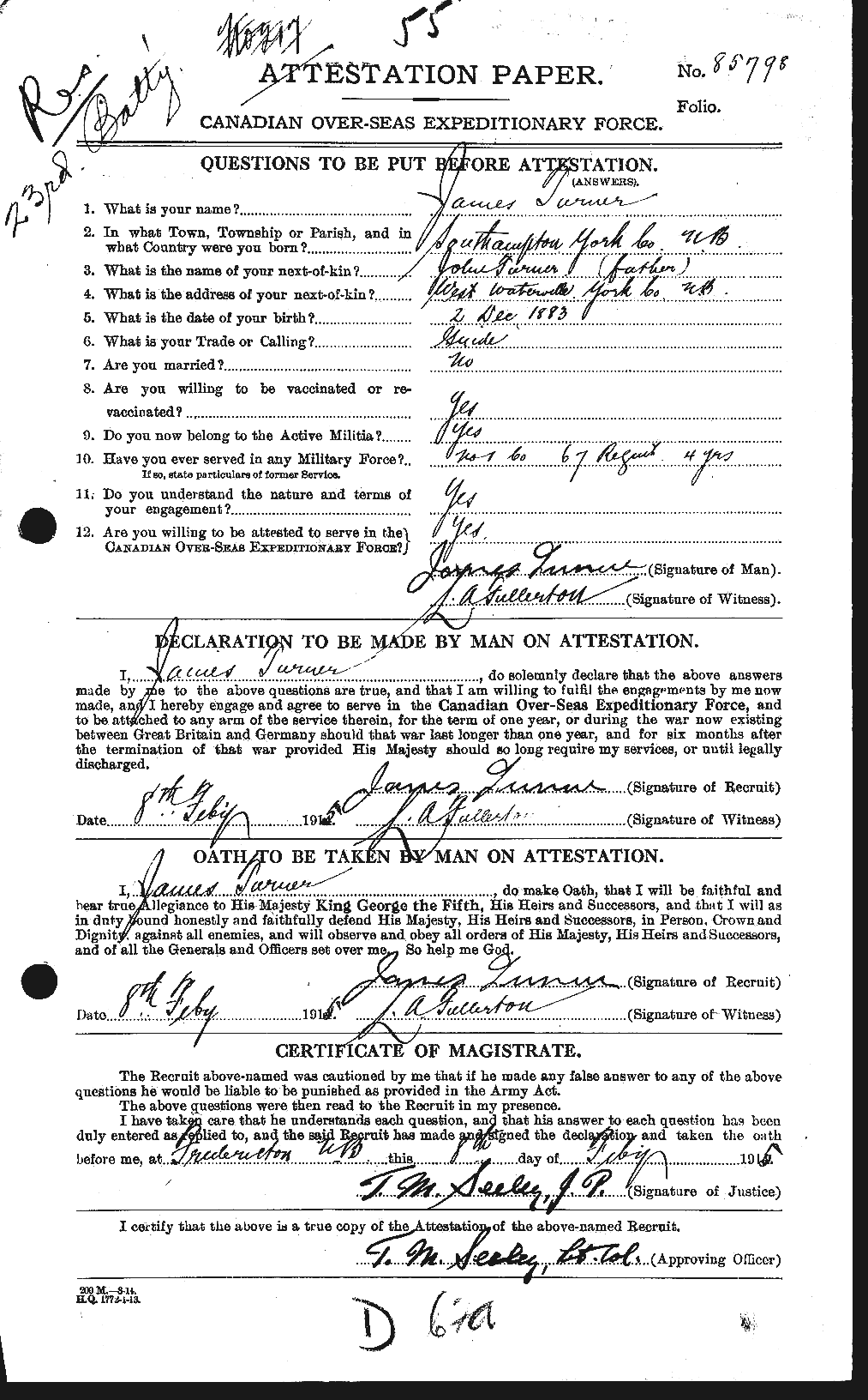 Personnel Records of the First World War - CEF 641990a
