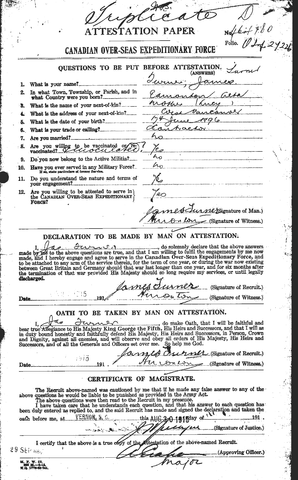 Personnel Records of the First World War - CEF 642005a