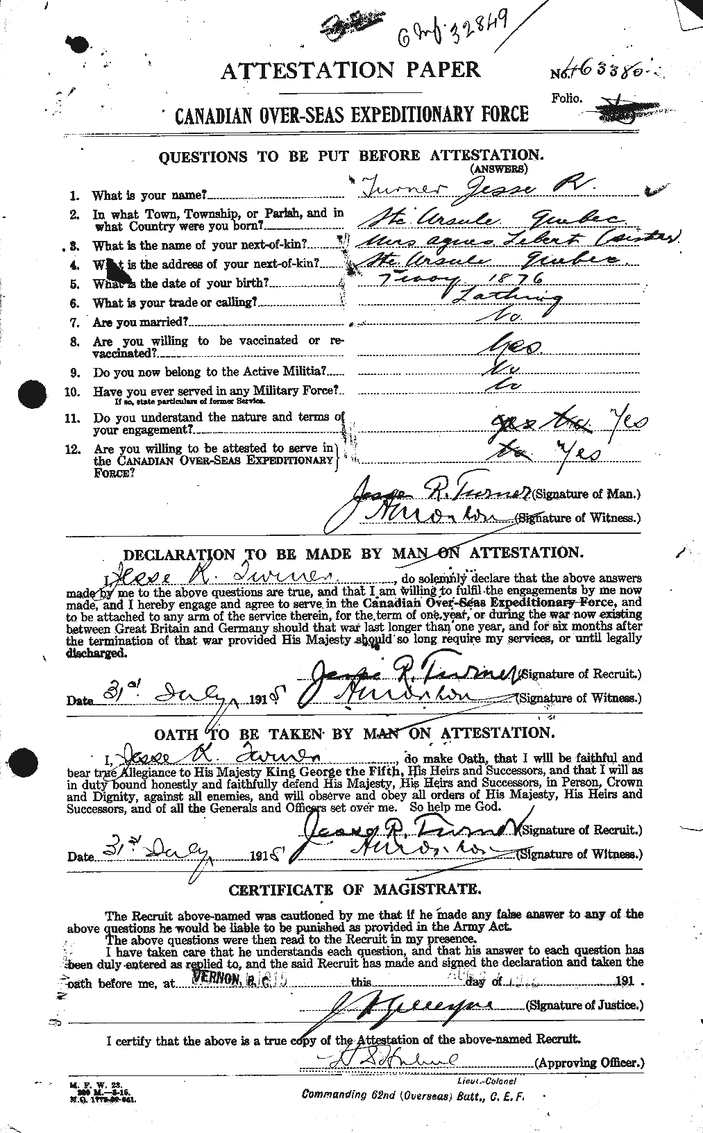 Personnel Records of the First World War - CEF 642028a