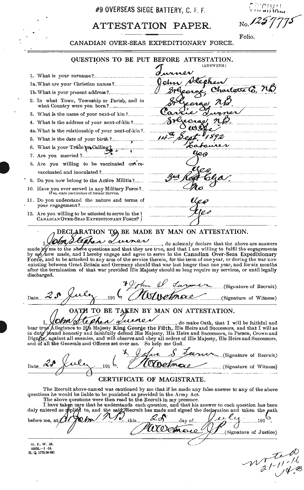 Personnel Records of the First World War - CEF 642102a
