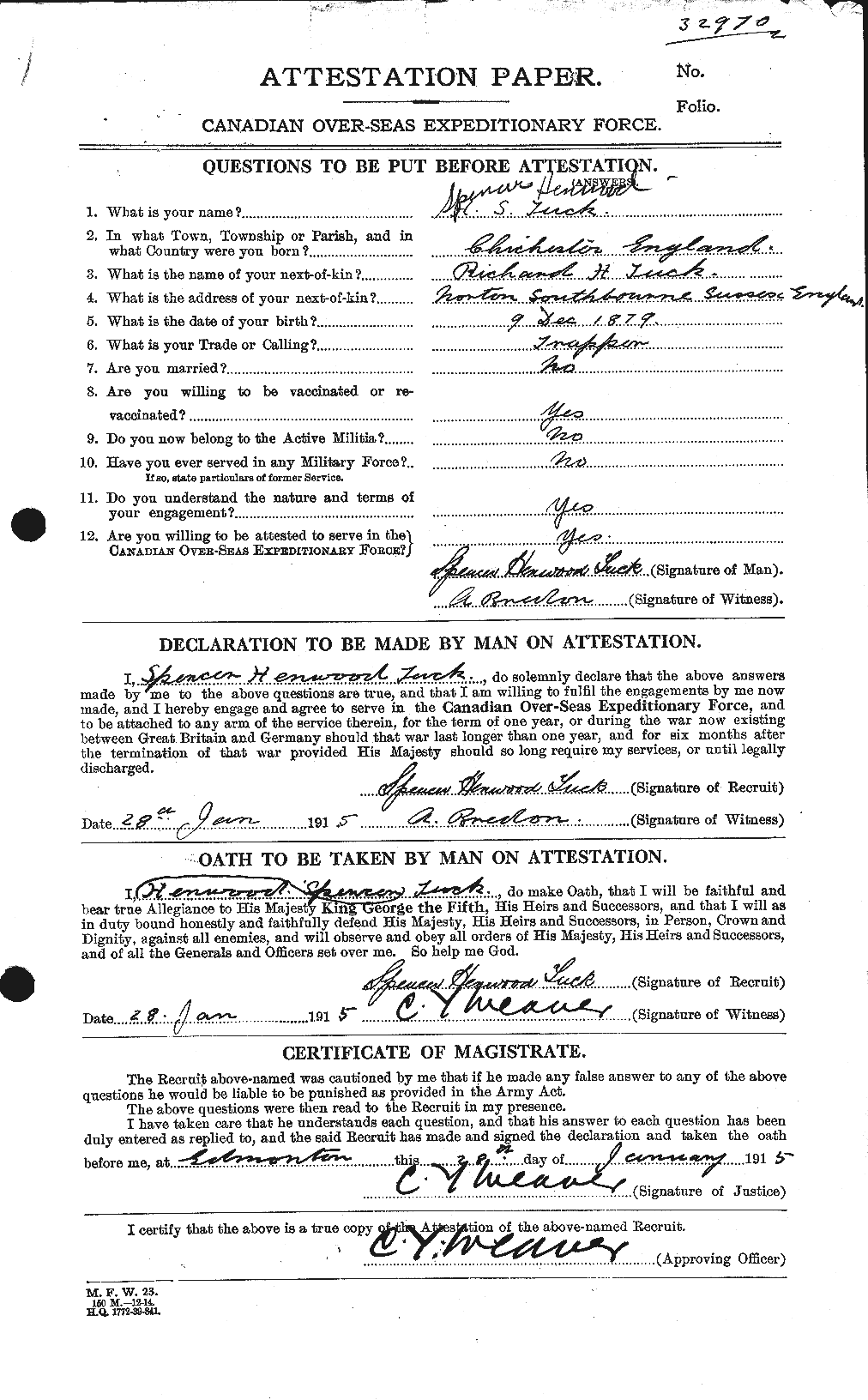 Personnel Records of the First World War - CEF 642616a