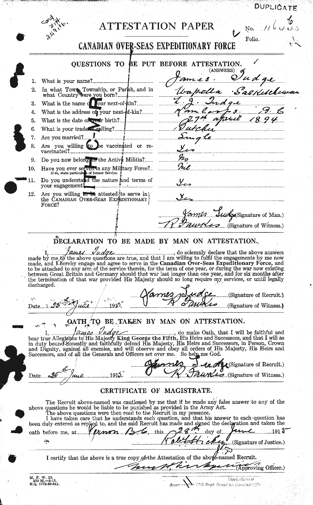 Personnel Records of the First World War - CEF 642931a