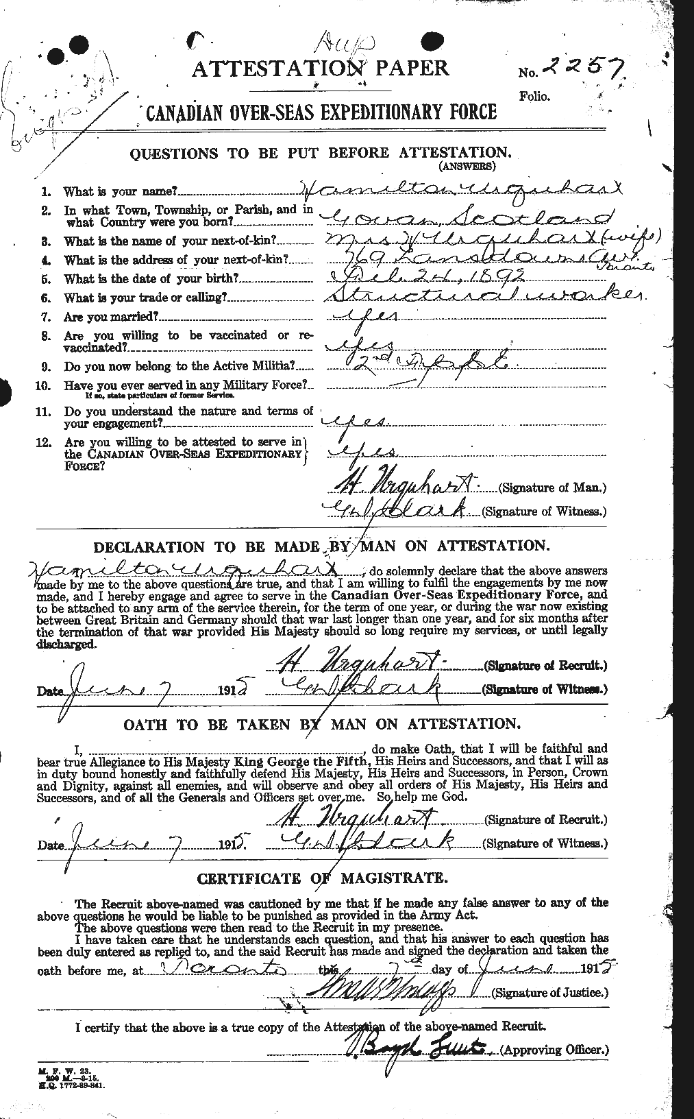 Personnel Records of the First World War - CEF 643340a