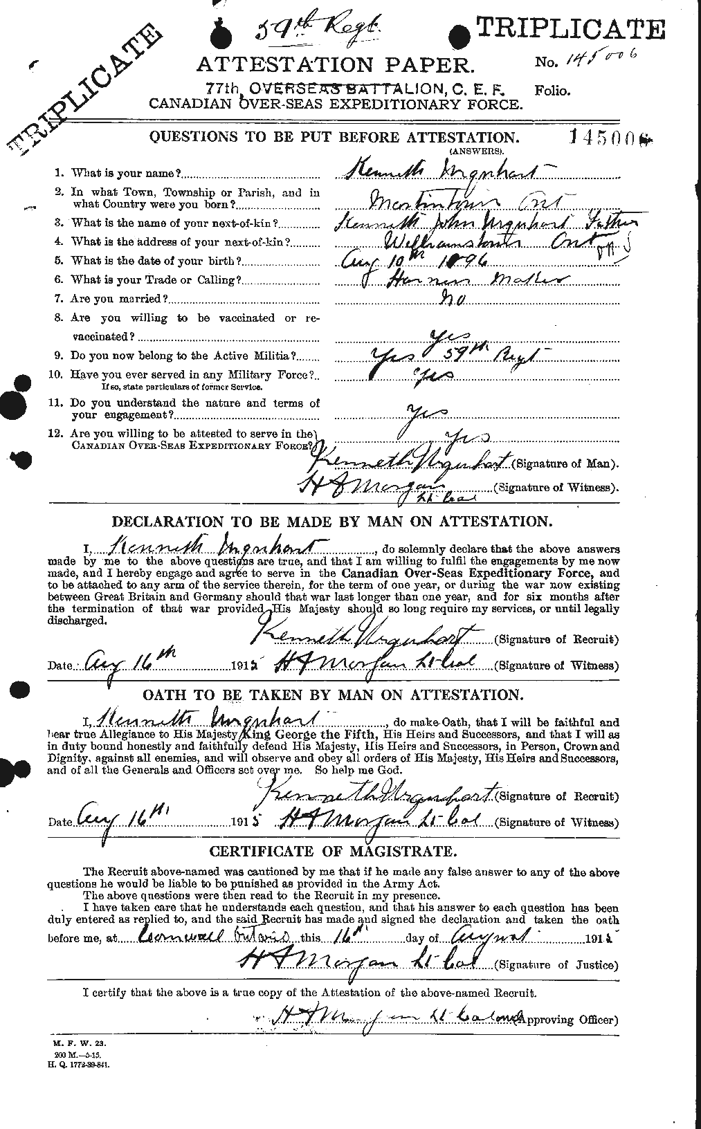 Personnel Records of the First World War - CEF 643386a