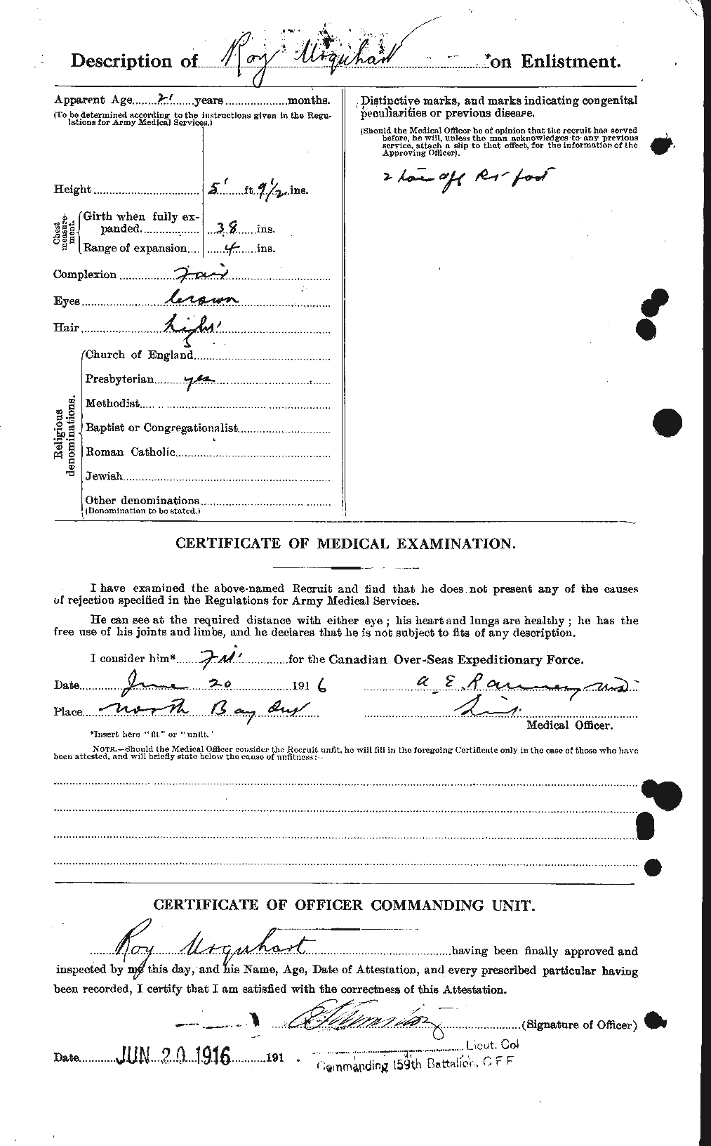 Personnel Records of the First World War - CEF 643406b
