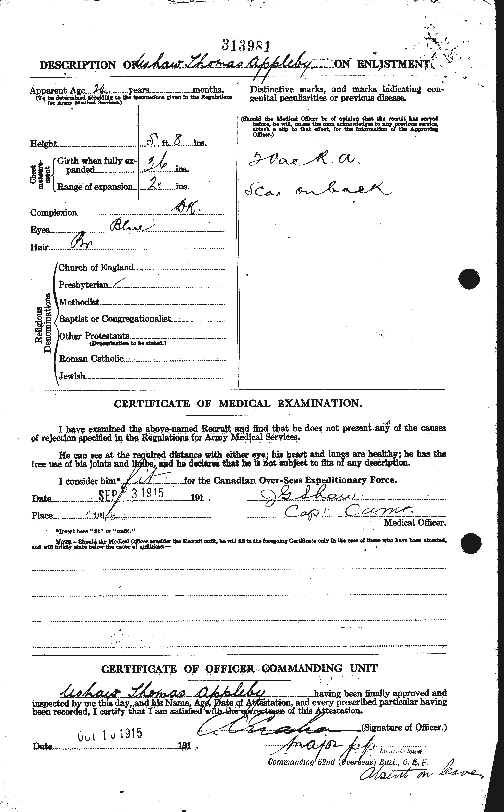 Personnel Records of the First World War - CEF 643466b