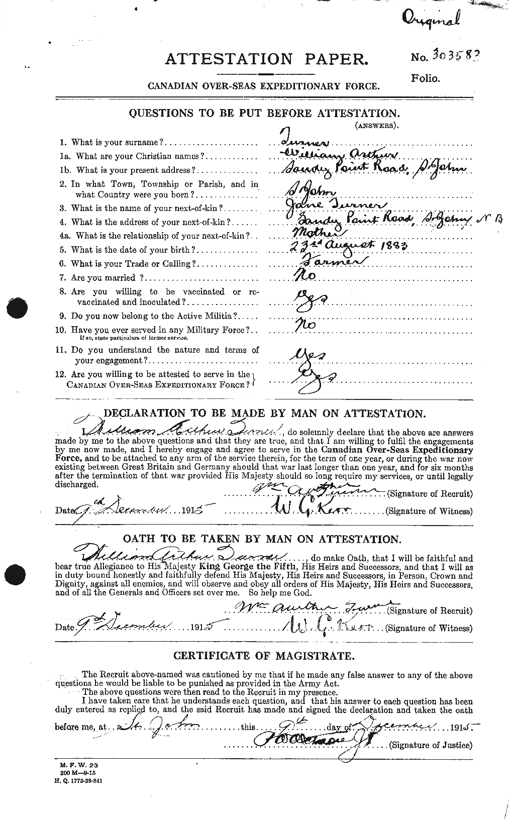Personnel Records of the First World War - CEF 644008a
